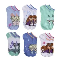 Little & Big Girls 6 Pair Frozen Multi-Pack No Show Socks