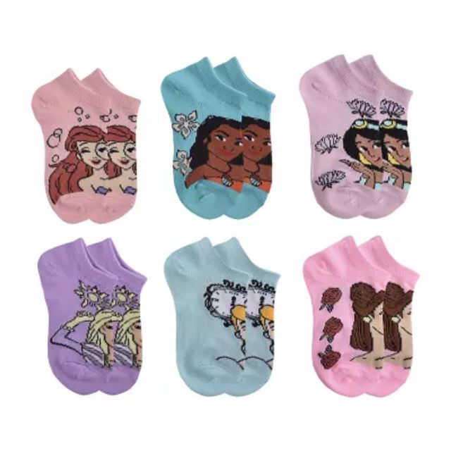 Big Girls 6 Pair Trolls Multi-Pack No Show Socks | Pink | 6-8 | Socks No Show Socks | Multi-Pack