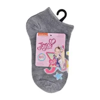 Little & Big Girls 6 Pair JoJo Siwa Multi-Pack No Show Socks