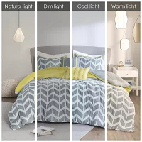 Intelligent Design Elle Chevron Comforter Set with decorative pillows