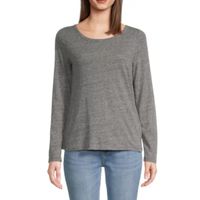 a.n.a Womens Crew Neck Long Sleeve Adaptive T-Shirt