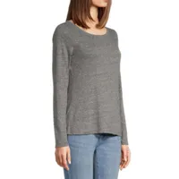 a.n.a Womens Crew Neck Long Sleeve Adaptive T-Shirt