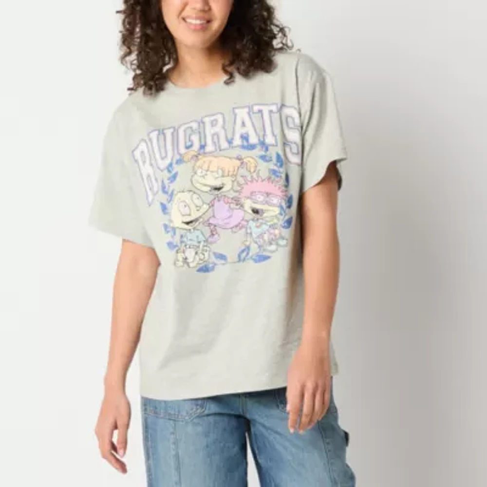 Juniors Womens Crew Neck Short Sleeve Rugrats Graphic T-Shirt