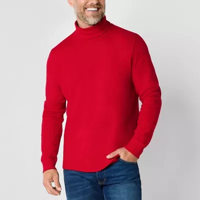 St. John's Bay Interlock Mens Long Sleeve Classic Fit Turtleneck