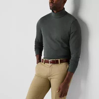 St. John's Bay Interlock Mens Long Sleeve Classic Fit Turtleneck