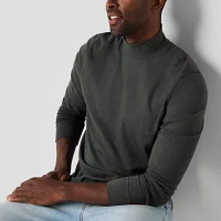 St. John's Bay Interlock Mens Long Sleeve Mock Neck Top