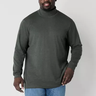 St. John's Bay Interlock Big and Tall Mens Long Sleeve Regular Fit Turtleneck