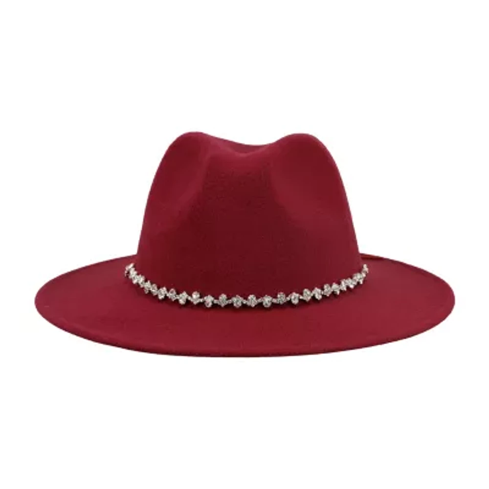 JS Jessica Simpson Rhinestone Band Felt Womens Panama Hat