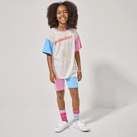 Little & Big Girls Oversized Round Neck Short Sleeve Squishmallows Graphic T-Shirt