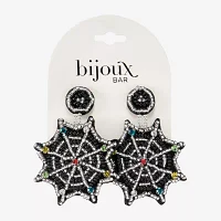 Bijoux Bar Beaded Spider Web Drop Earrings