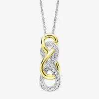 Infinity Promise 1/10 CT.T.W. Natural Diamond Two-Tone Infinity Pendant Necklace