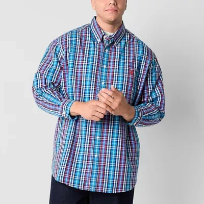 U.S. Polo Assn. Big and Tall Mens Classic Fit Long Sleeve Plaid Button-Down Shirt