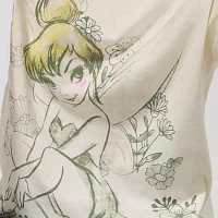 Juniors Boyfriend Tee Womens Crew Neck Short Sleeve Tinker Bell Graphic T-Shirt