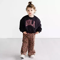 Grayson Little Toddler Girls Crew Neck Long Sleeve Fleece Sweatshirt