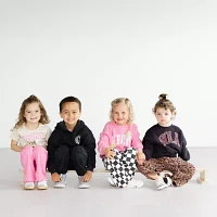 Grayson Little Toddler Girls Crew Neck Long Sleeve Fleece Sweatshirt