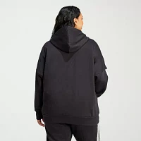 adidas Essentials 3 Stripes Full Zip Fleece Hoodie (Plus Size)