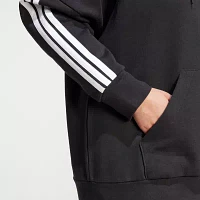 adidas Essentials 3 Stripes Full Zip Fleece Hoodie (Plus Size)