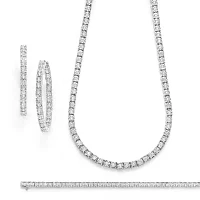 (G-H / Si2-I1) Womens Diamond Sterling Silver 18 Inch Tennis Necklace
