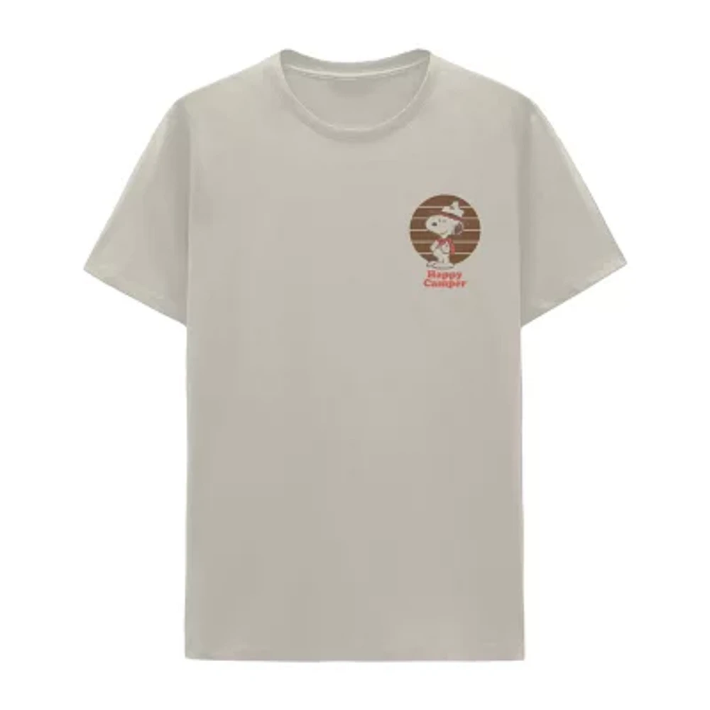 Mens Short Sleeve Regular Fit Peanuts Snoopy Graphic T-Shirt