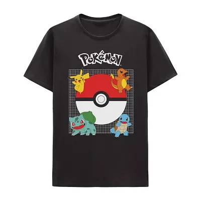 Mens Short Sleeve Regular Fit Pokeman Graphic T-Shirt