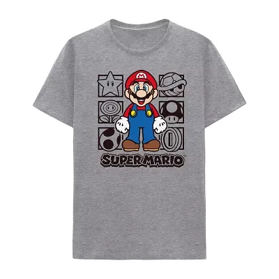 Big and Tall Mens Crew Neck Short Sleeve Regular Fit Nintendo Graphic T-Shirt