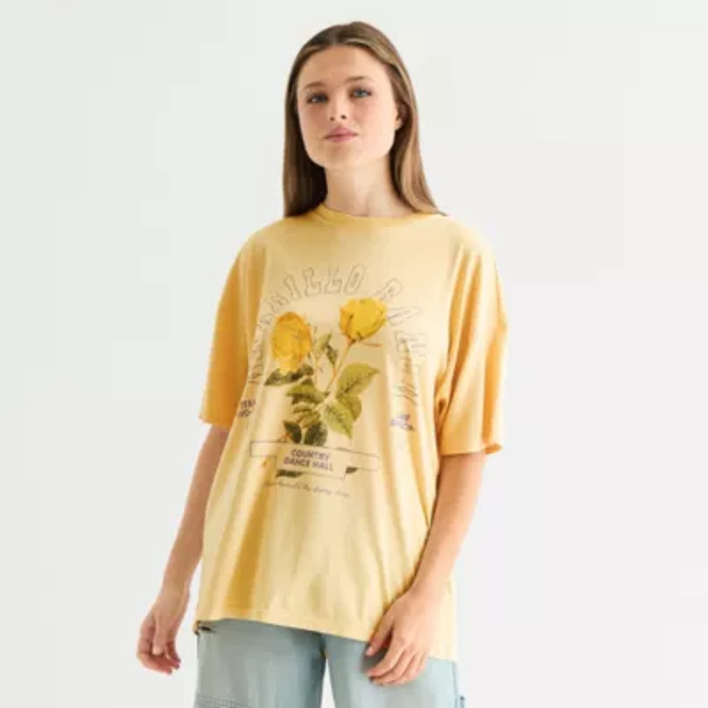 Arizona Juniors Womens Crew Neck Short Sleeve Graphic T-Shirt