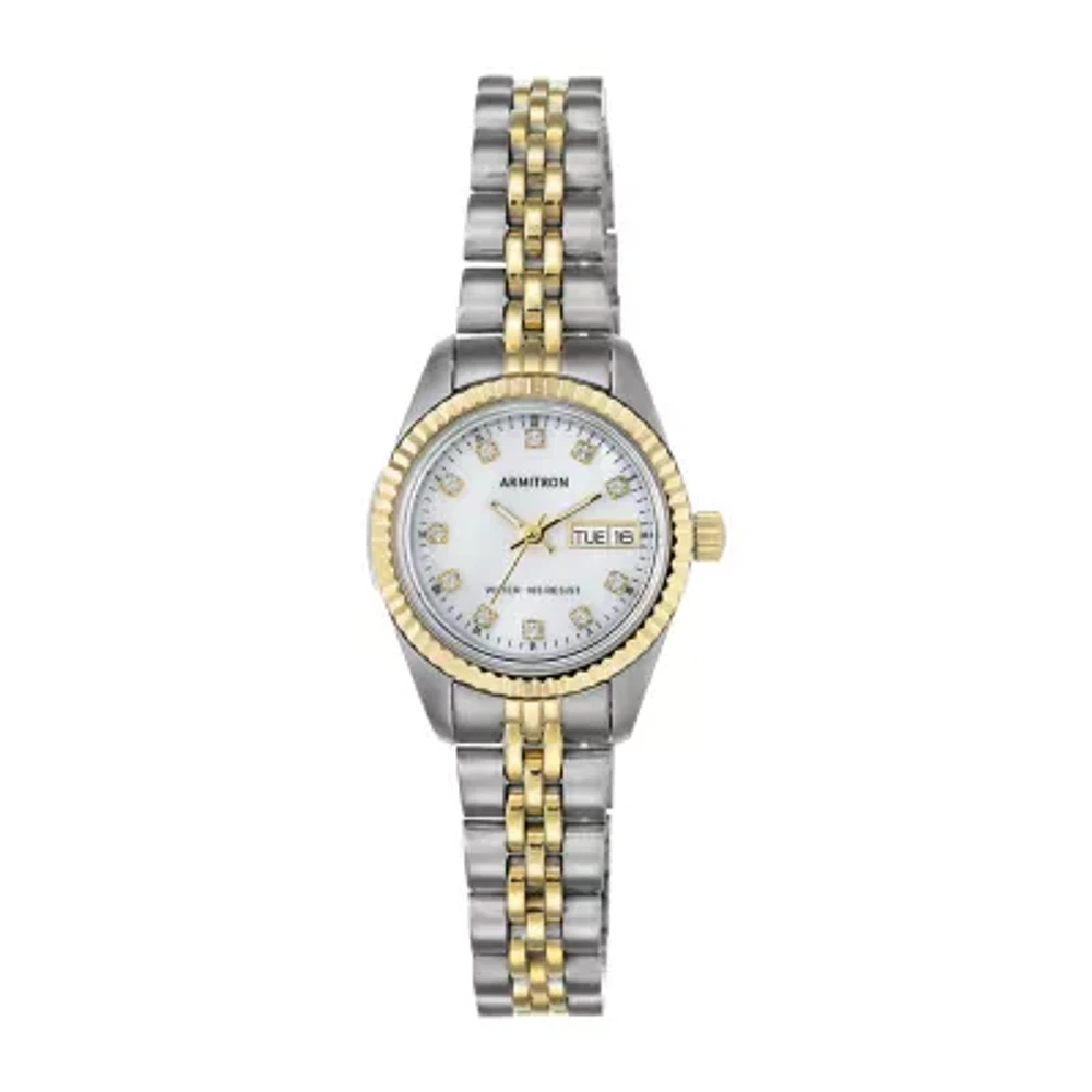 Armitron® Womens Two-Tone Mother-of-Pearl Watch