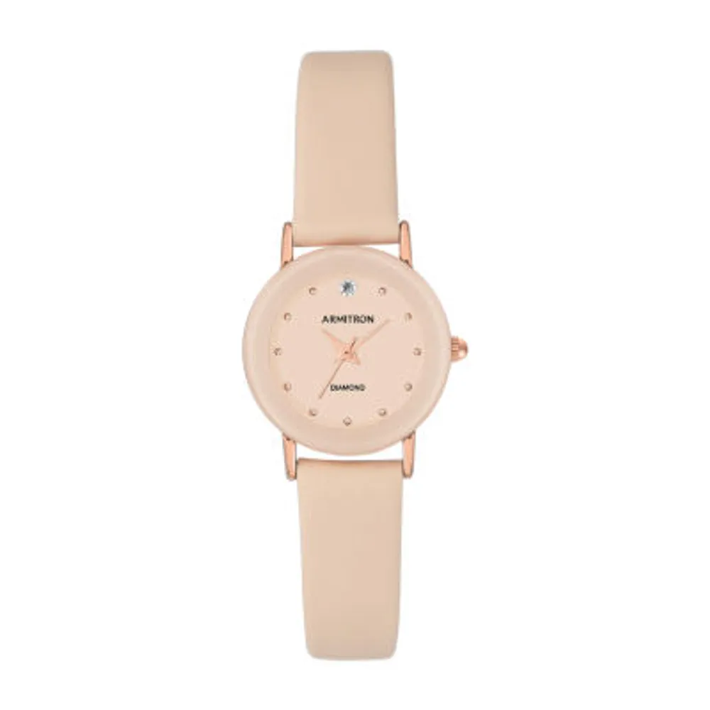 Armitron Womens Pink Leather Strap Watch 75/2447bhrgbh