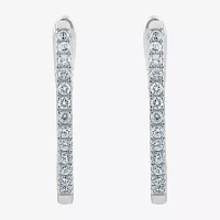 (H-I / I1) 1/4 CT. T.W. Lab Grown White Diamond 14K Gold 16.4mm Hoop Earrings