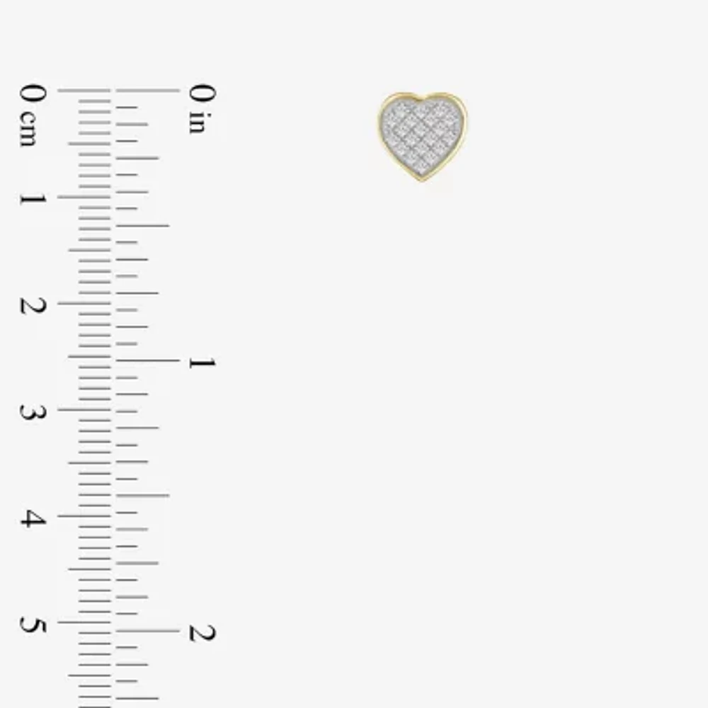 1/6 CT. T.W. Natural White Diamond 10K Gold 8.4mm Heart Stud Earrings