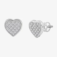 1/6 CT. T.W. Natural White Diamond 10K Gold 8.4mm Heart Stud Earrings