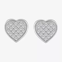 1/6 CT. T.W. Natural White Diamond 10K Gold 8.4mm Heart Stud Earrings