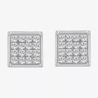 1/10 CT. T.W. Natural White Diamond 10K White Gold 5.9mm Stud Earrings