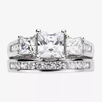 Cubic Zirconia Sterling Silver Bridal Set