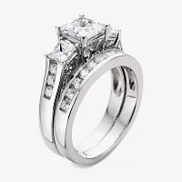 Cubic Zirconia Sterling Silver Bridal Set