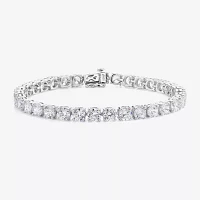 White Cubic Zirconia Sterling Silver 7.5 Inch Tennis Bracelet