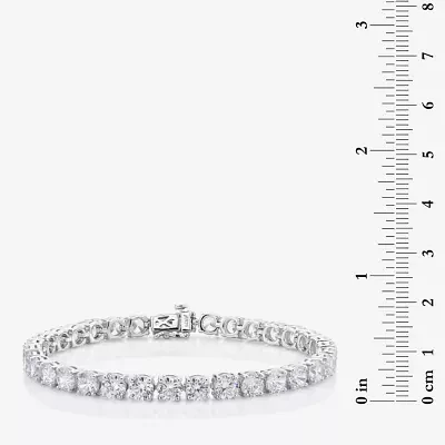 White Cubic Zirconia Sterling Silver 7.5 Inch Tennis Bracelet