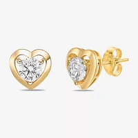 Diamonart Cubic Zirconia Sterling Silver 9mm Heart Single Earring