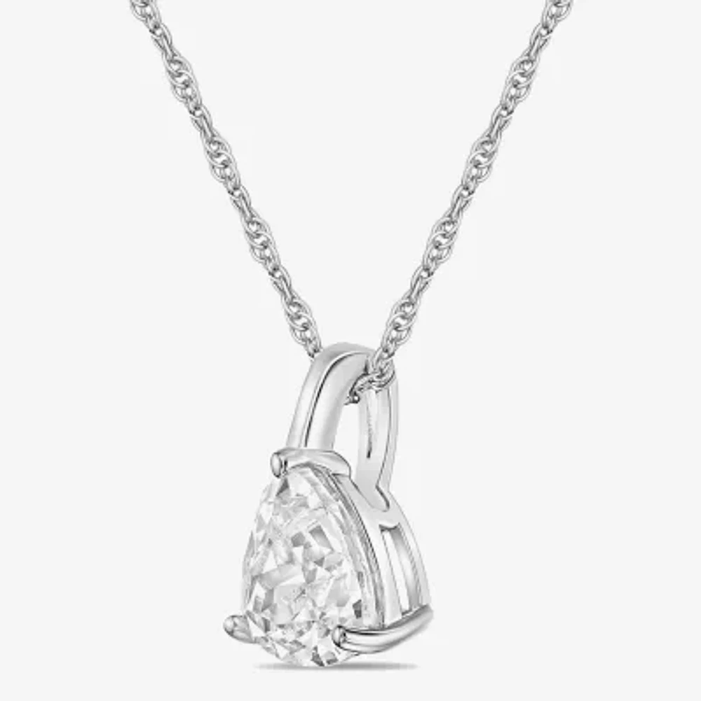 Diamonart Womens Cubic Zirconia Sterling Silver Pendant Necklace