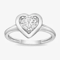 Diamonart Cubic Zirconia Sterling Silver Heart Band