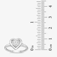 Diamonart Cubic Zirconia Sterling Silver Heart Band