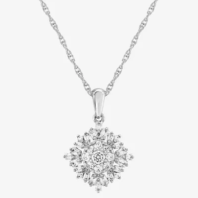 DiamonArt® Womens White Cubic Zirconia Sterling Silver Pendant