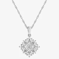 DiamonArt® Womens White Cubic Zirconia Sterling Silver Pendant