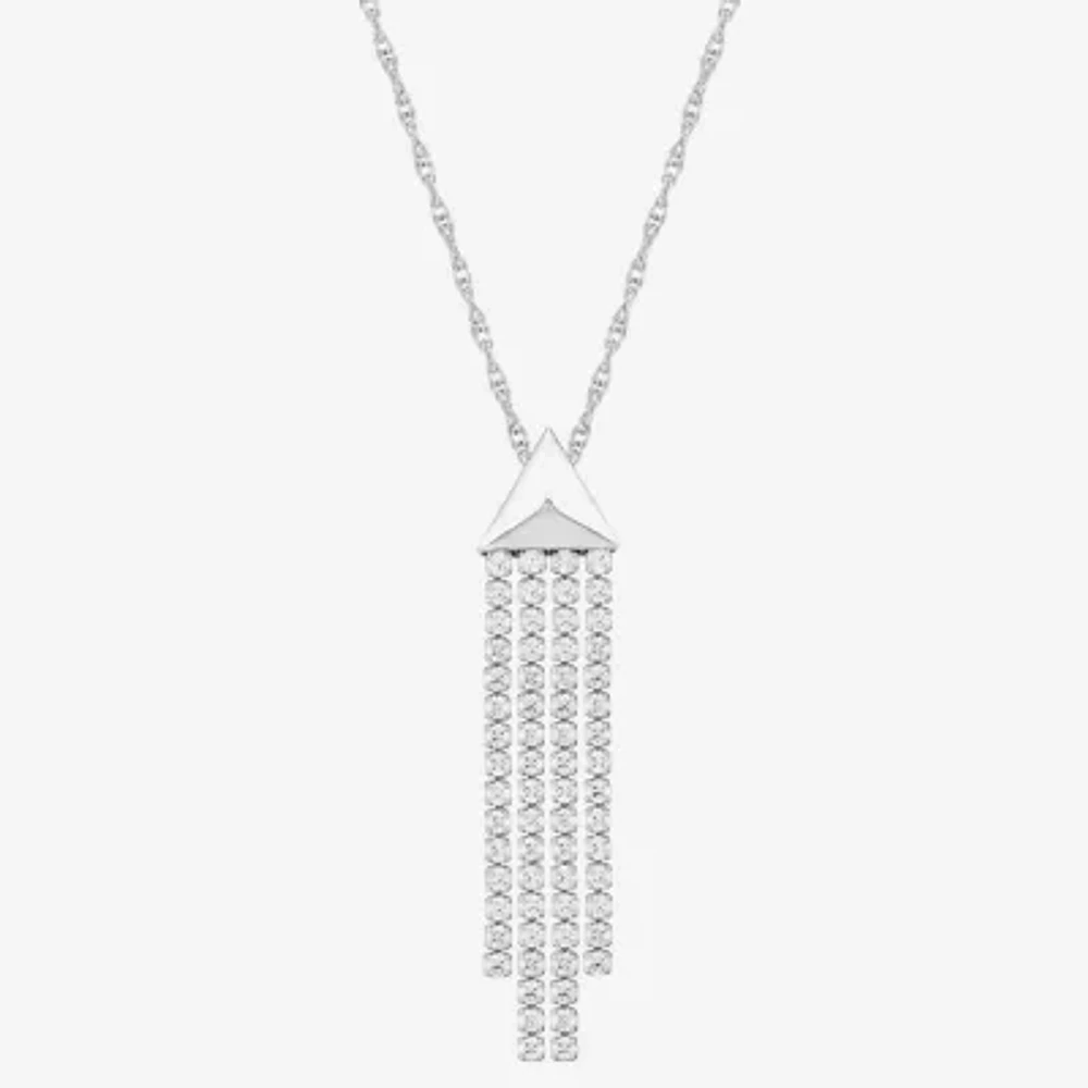 DiamonArt® Womens White Cubic Zirconia Sterling Silver Pendant