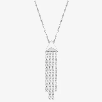 DiamonArt® Womens White Cubic Zirconia Sterling Silver Pendant