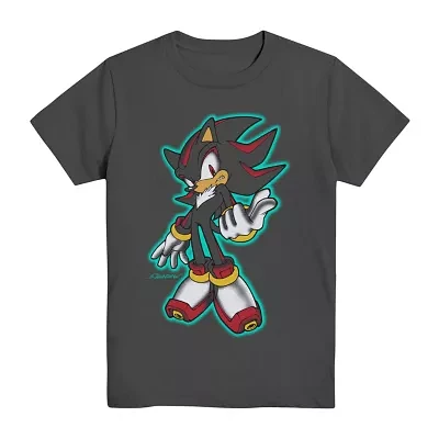 Little & Big Boys Shadow Crew Neck Short Sleeve Sonic the Hedgehog Graphic T-Shirt