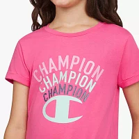 Champion Big Girls Crew Neck Short Sleeve T-Shirt