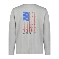 ANGLR Mens Crew Neck Long Sleeve Flag T-Shirt