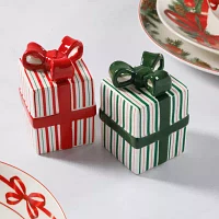 Martha Stewart Festive Bow Ceramic Salt + Pepper Shakers