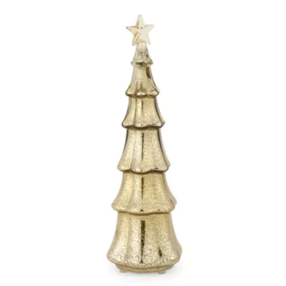 North Pole Trading Co. 9in Mercury Glass Tree Christmas Tabletop Decor